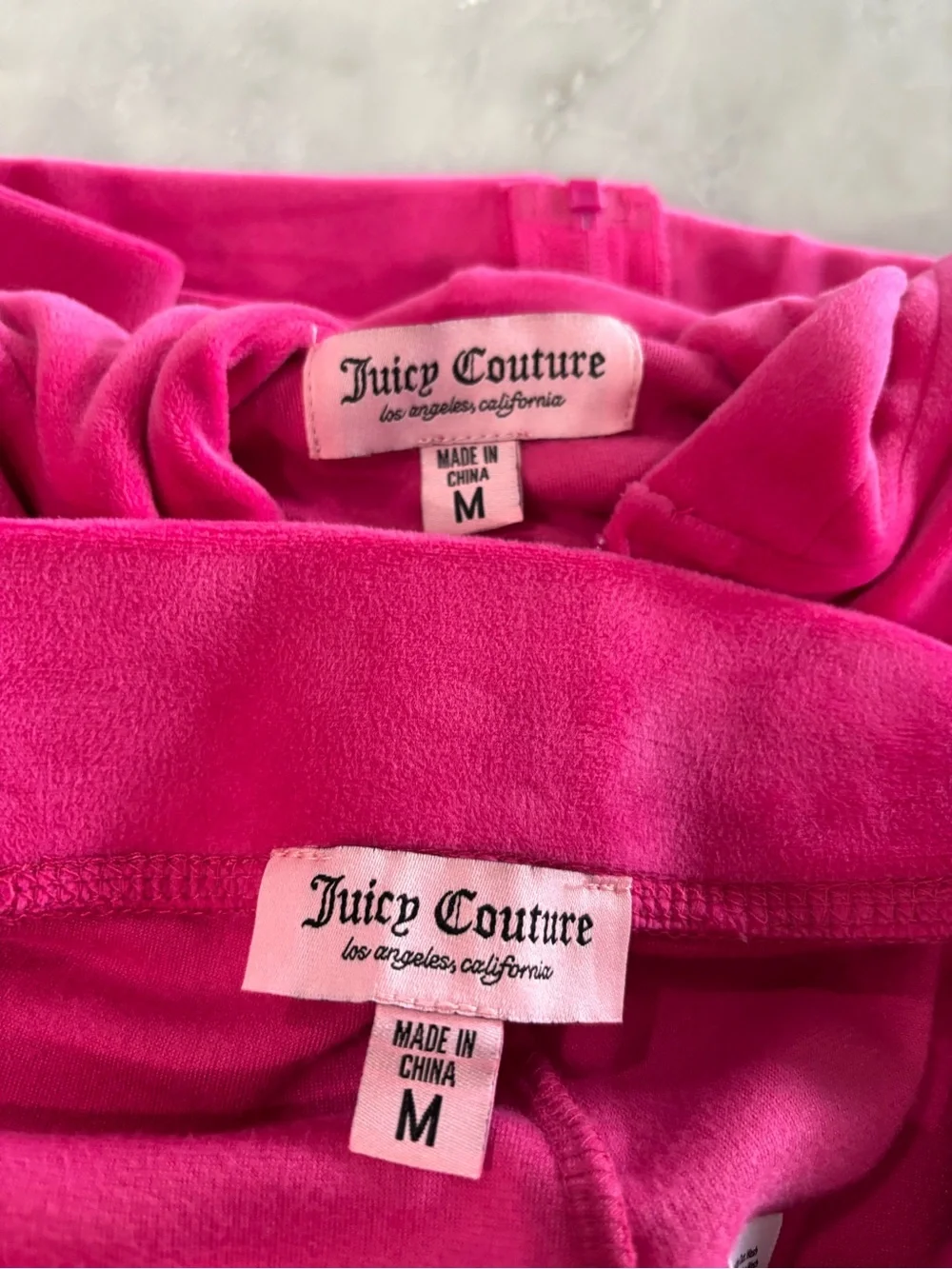 Juicy Couture Neon Pink Velour Zip Hoodie & Pants Set